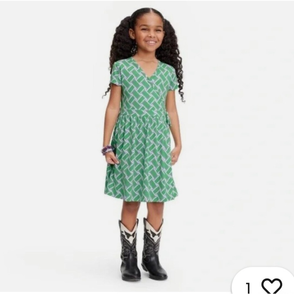 Diane von Furstenberg for Target Green Patterned Toddlers Dress Size 2T
